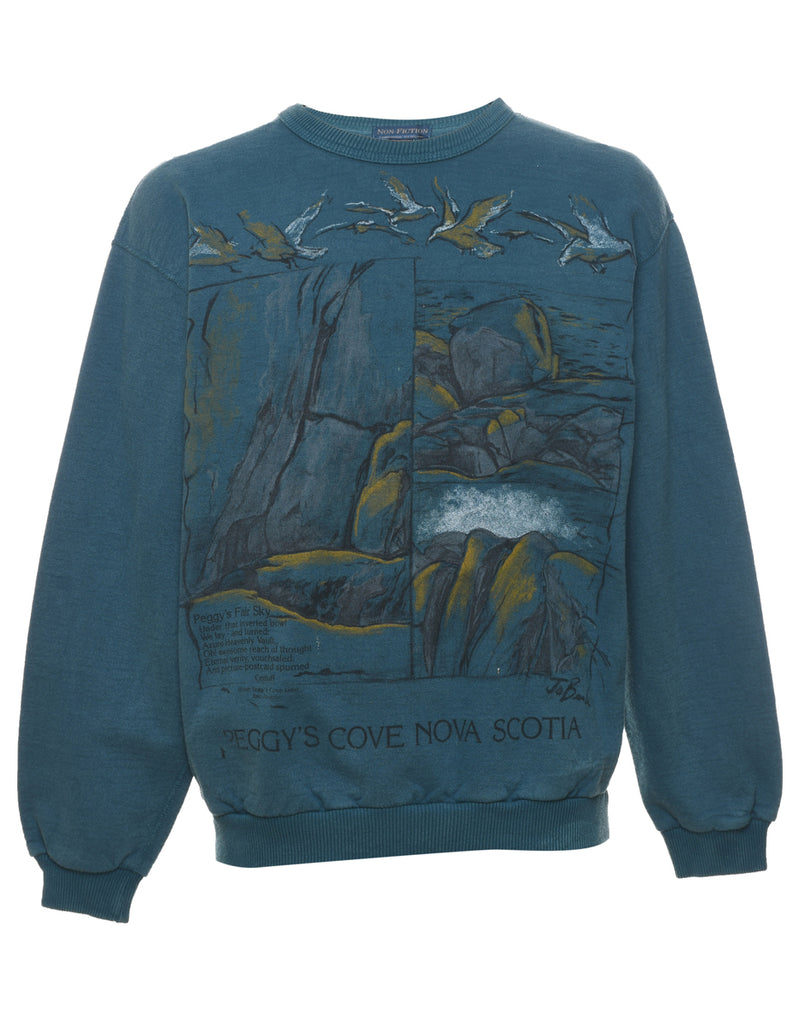 Teal Landscape Design Sweatshirt - S