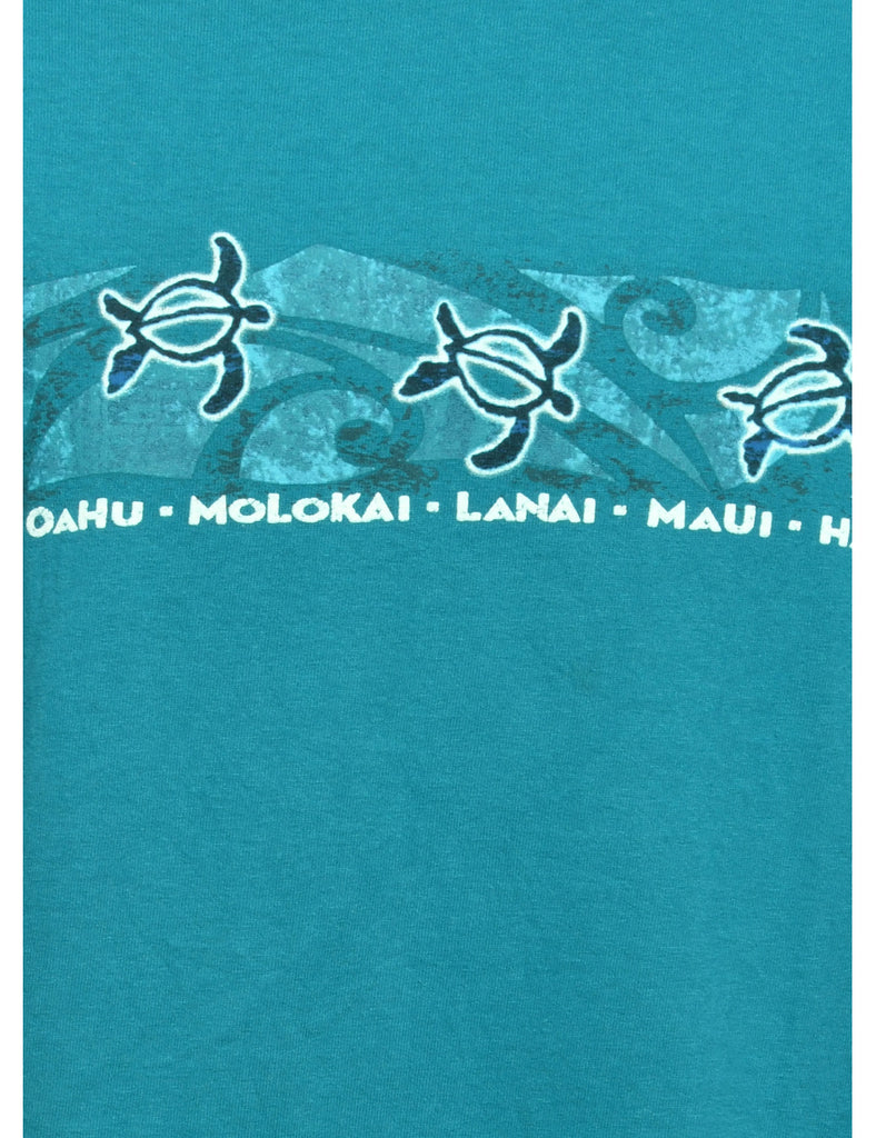 Teal Printed T-shirt - L