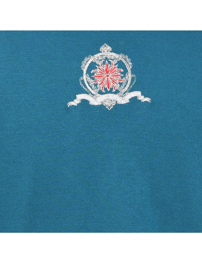 Teal & Red Printed Sweatshirt - XL