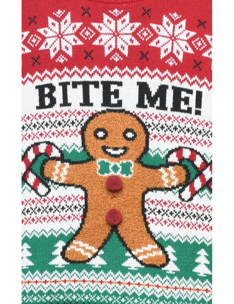 Teddy Bear Design Christmas Jumper - L