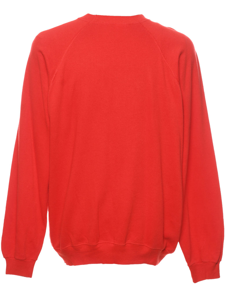 Teddy Bear Design Red Sweatshirt - XL
