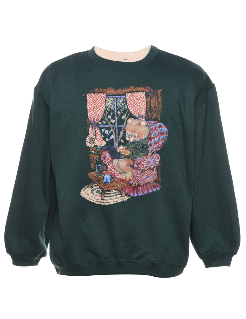 Teddy Bear Design Sweatshirt - XL