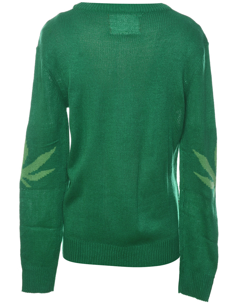 Teddy Bear Print Christmas Jumper - S