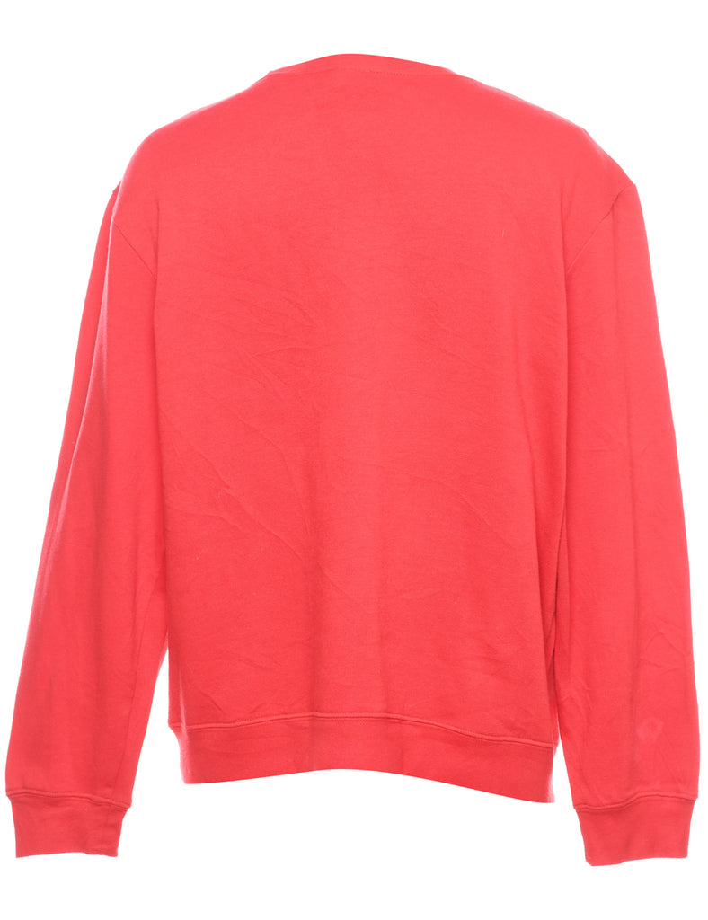 Teddy Bear Print Christmas Sweatshirt - L