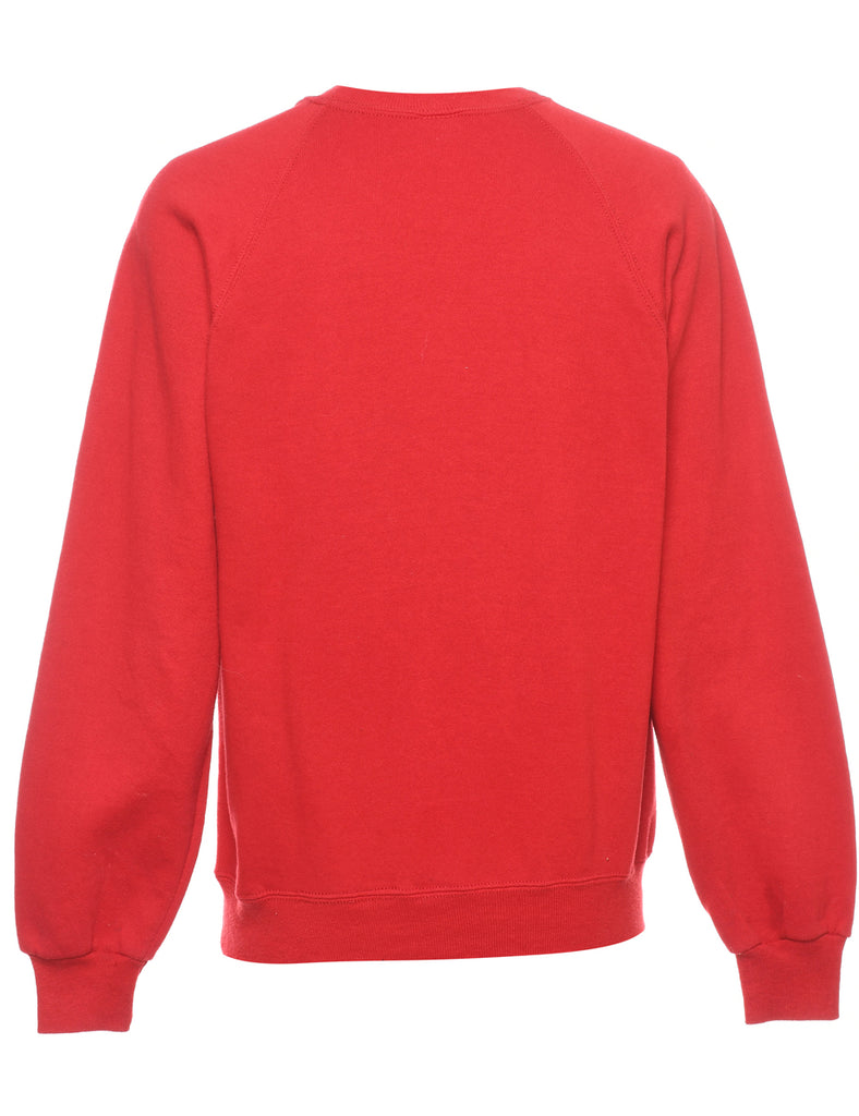 Teddy Bear Print Christmas Sweatshirt - M