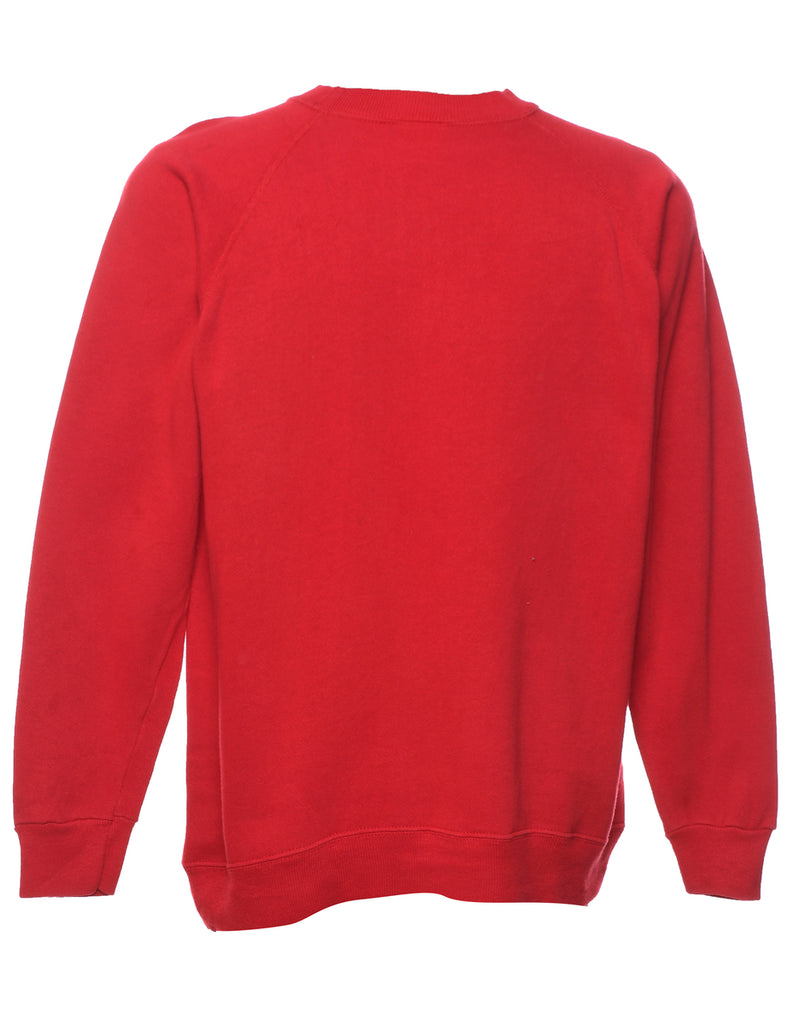 Teddy Bear Print Christmas Sweatshirt - L