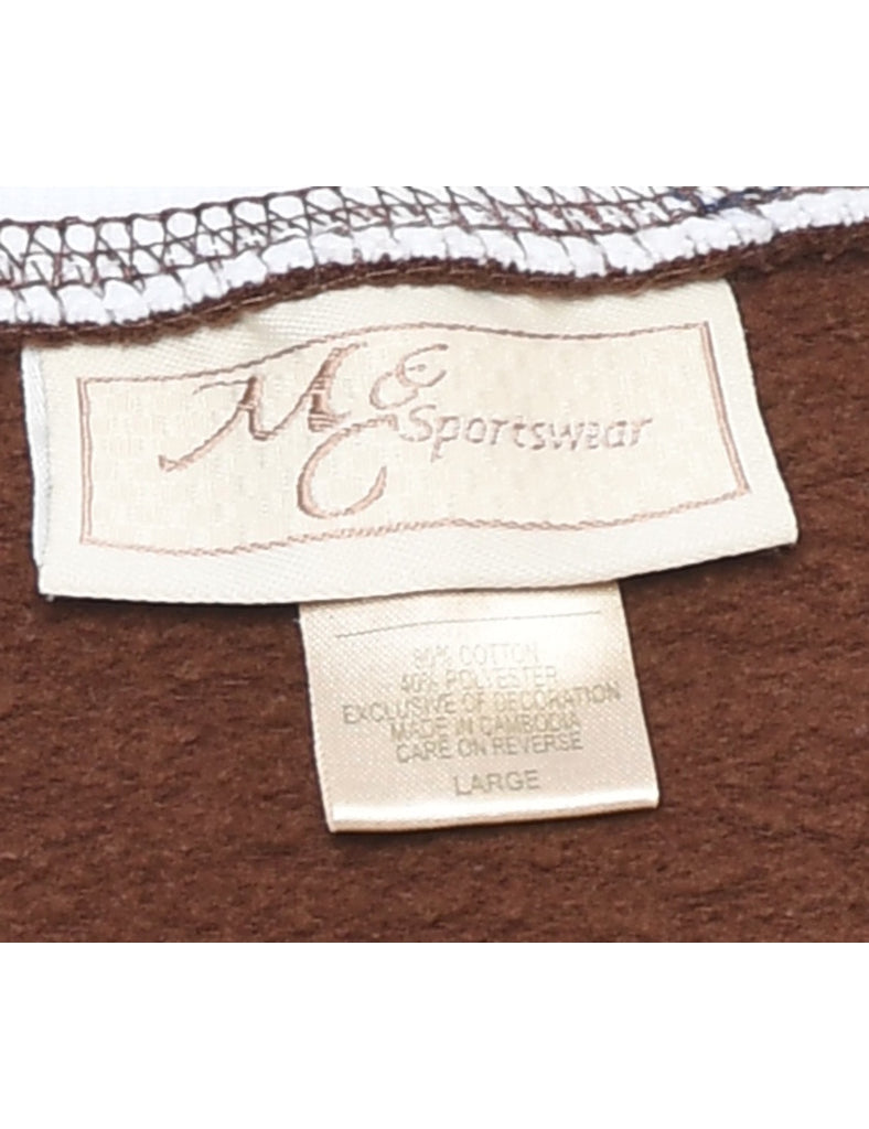 Teddy Bear Print Christmas Sweatshirt - L