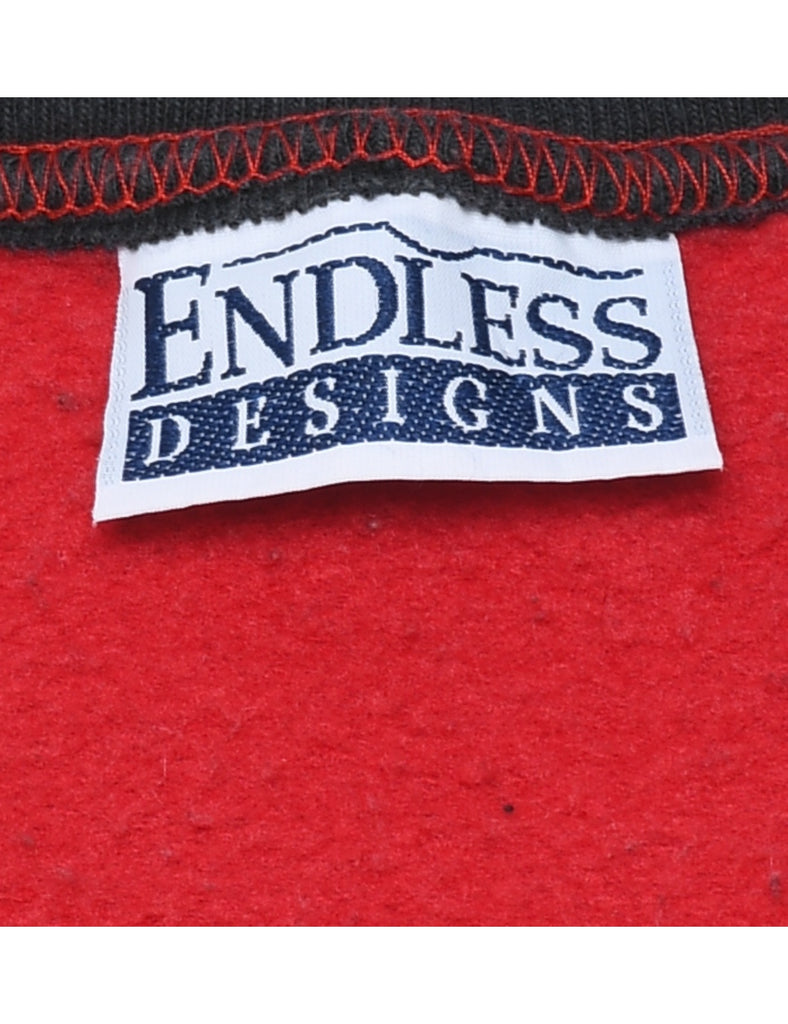 Teddy Bear Print Christmas Sweatshirt - L