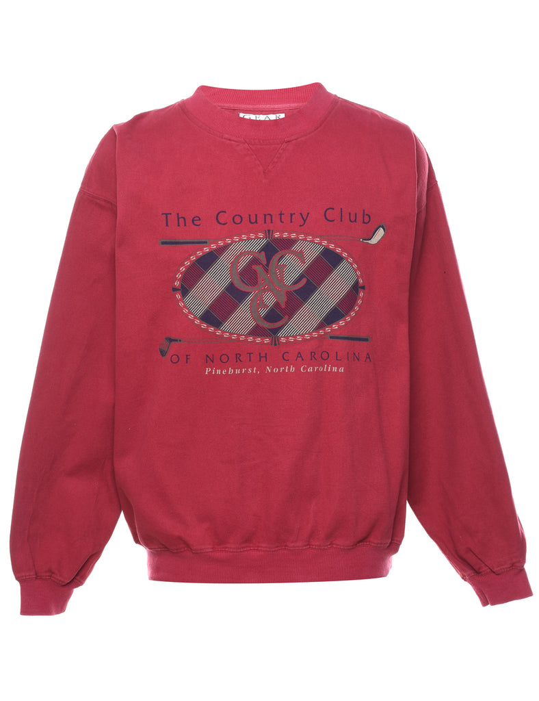 The Country Club Of North Carolina Red Embroidered Sweatshirt - L