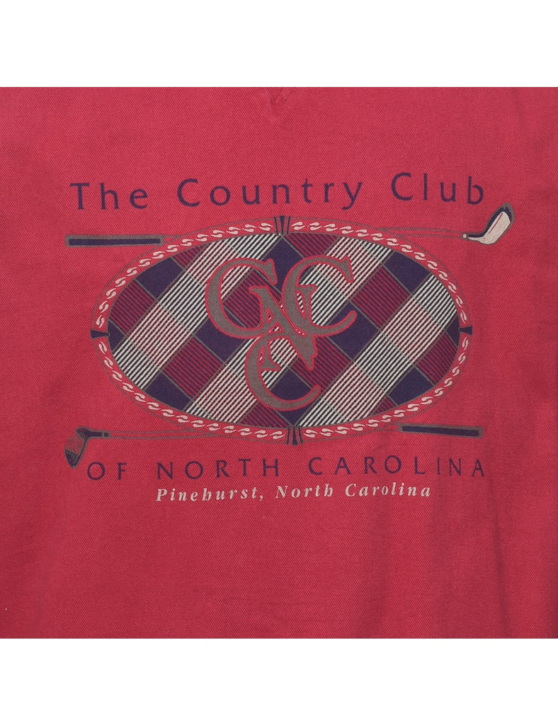 The Country Club Of North Carolina Red Embroidered Sweatshirt - L