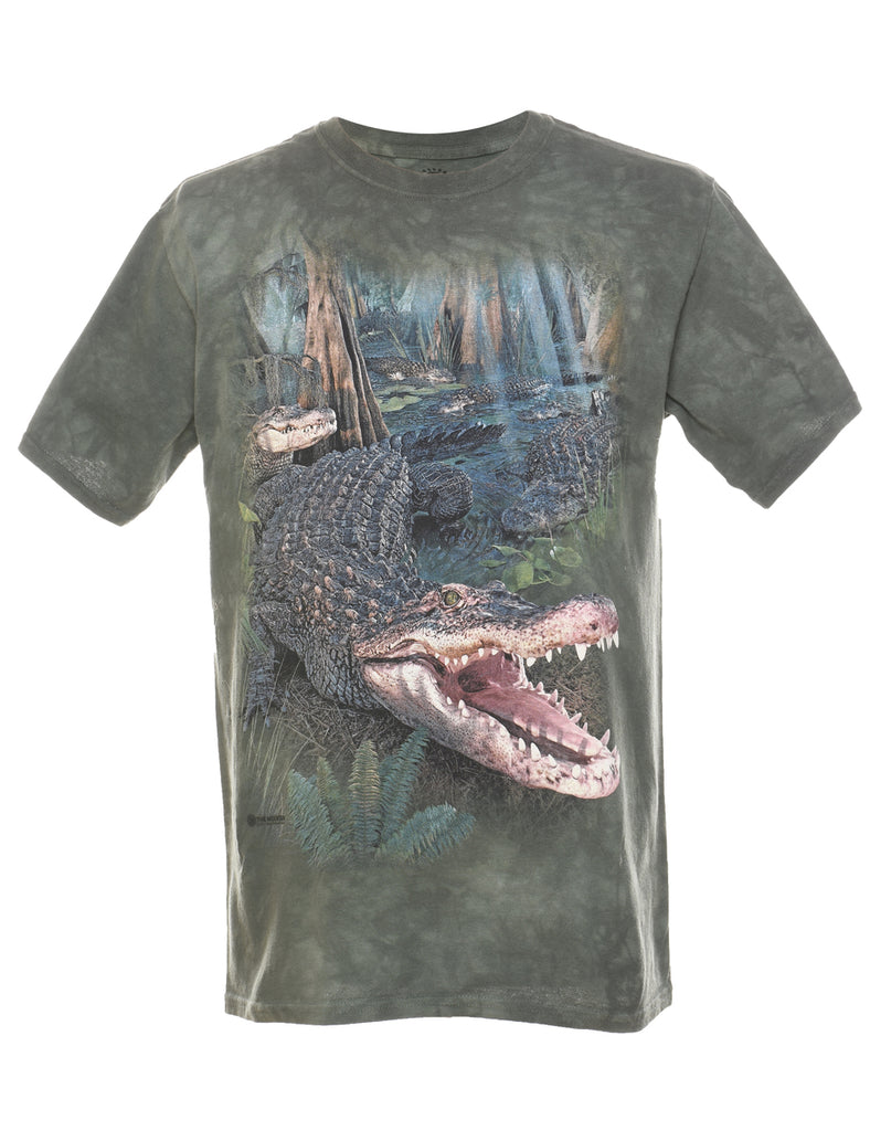 The Mountain Crocodile Print Tie Dye Animal T-shirt - M