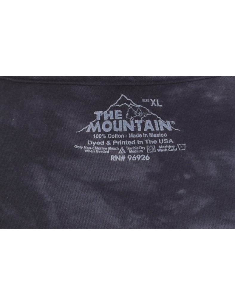 The Mountain Dark Grey Tie-Dye Design T-Shirt - XL