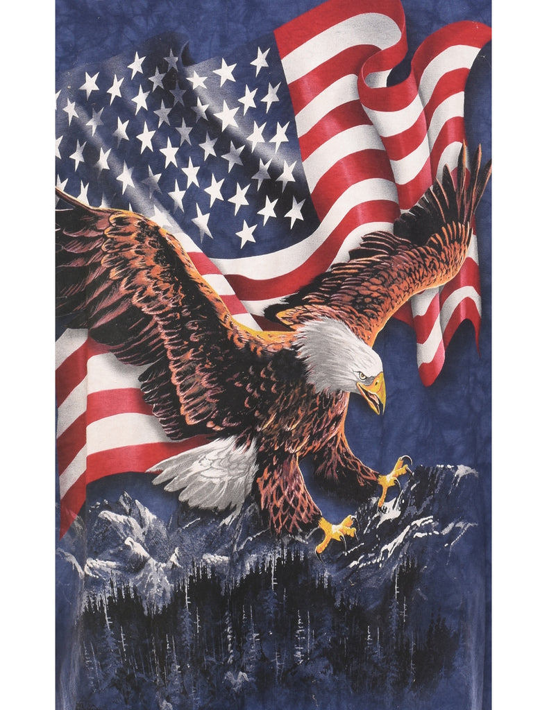The Mountain Navy, Red & White American Flag Tie Dye T-shirt - XXL