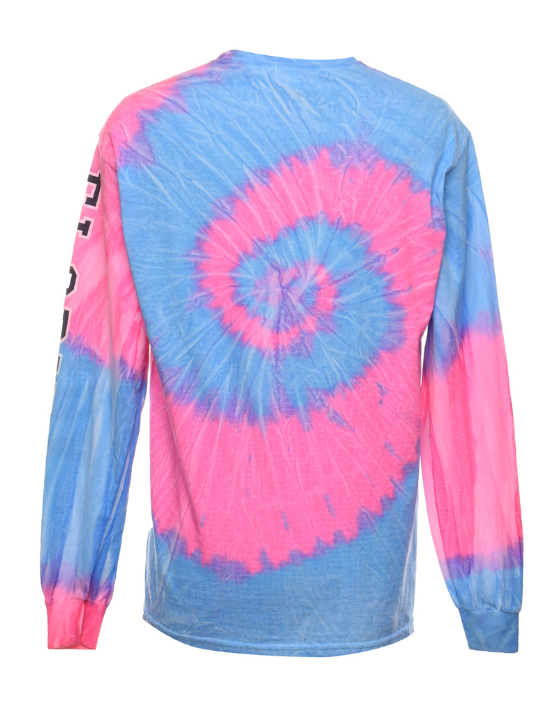 Tie Dye Blue & Pink Printed T-shirt - M