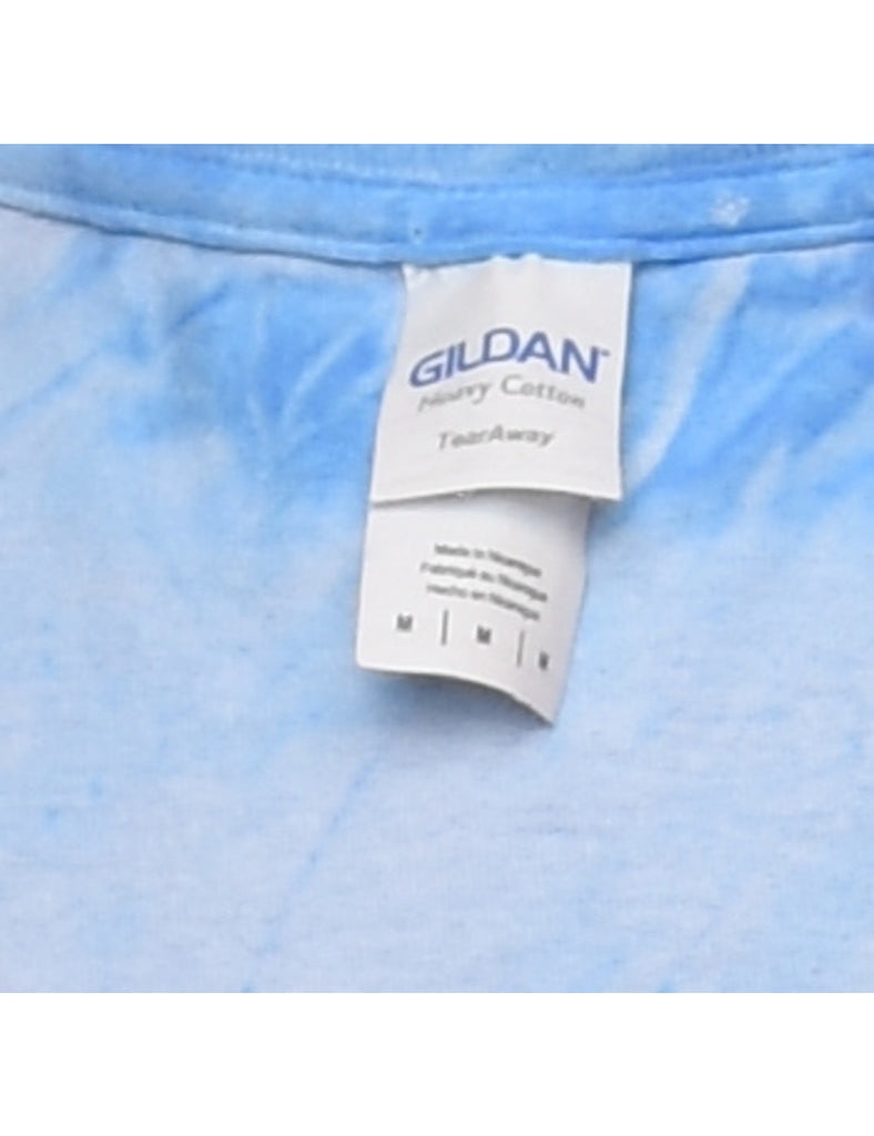 Tie Dye Blue & Pink Printed T-shirt - M