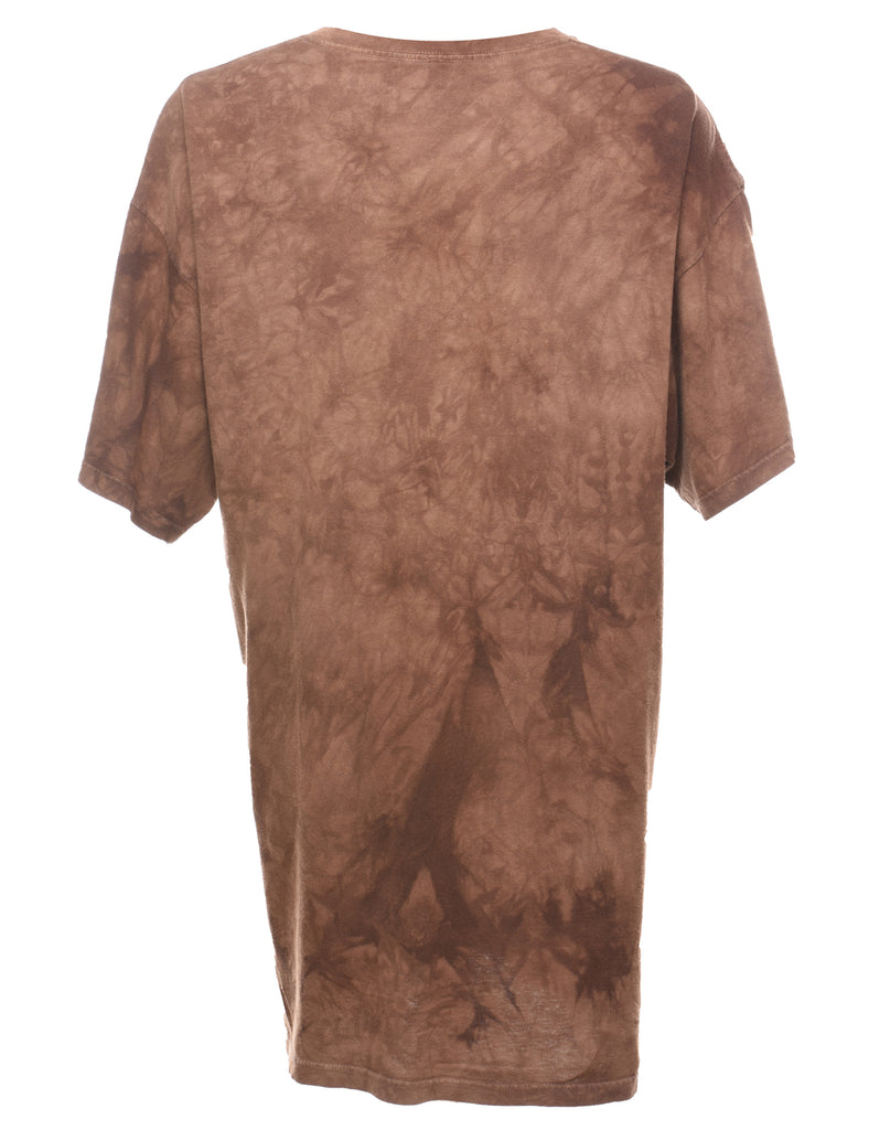 Tie Dye Brown The Mountain Snake Animal T-shirt - XL