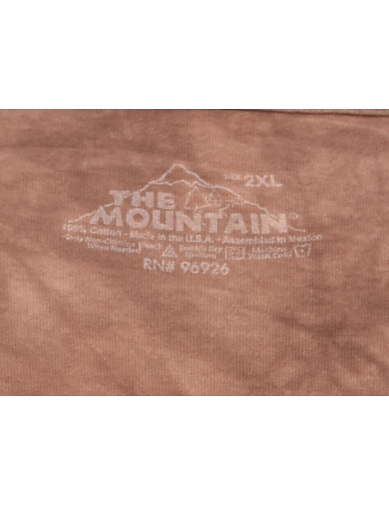 Tie Dye Brown The Mountain Snake Animal T-shirt - XL