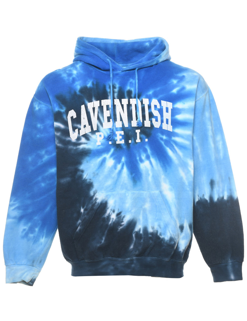 Tie-Dye Design Blue Cavendish Hoodie - M