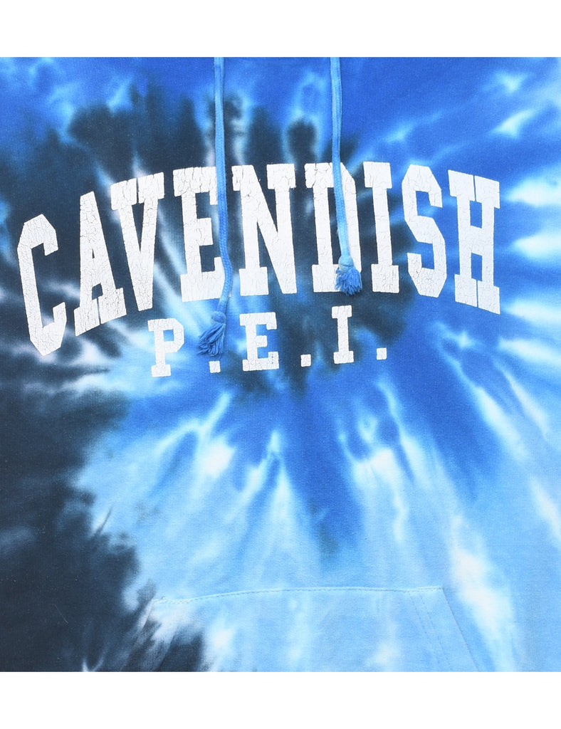 Tie-Dye Design Blue Cavendish Hoodie - M