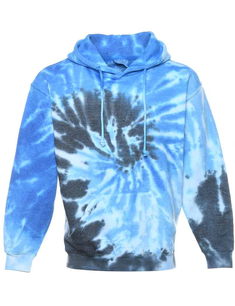 Tie-dye Design Blue Hoodie - M