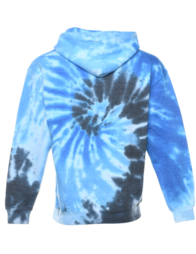 Tie-dye Design Blue Hoodie - M