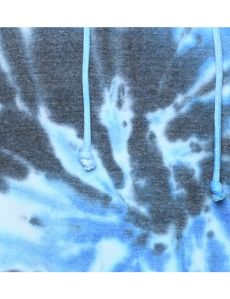 Tie-dye Design Blue Hoodie - M