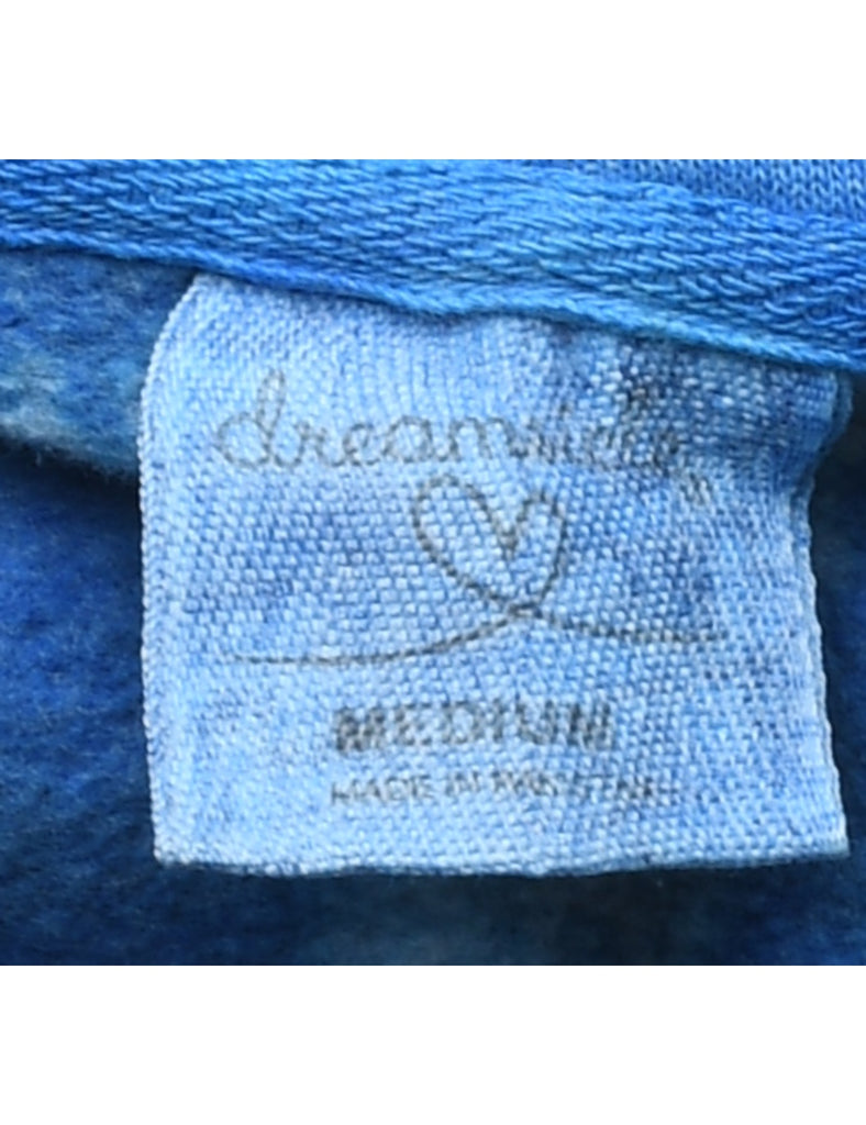 Tie-dye Design Blue Hoodie - M