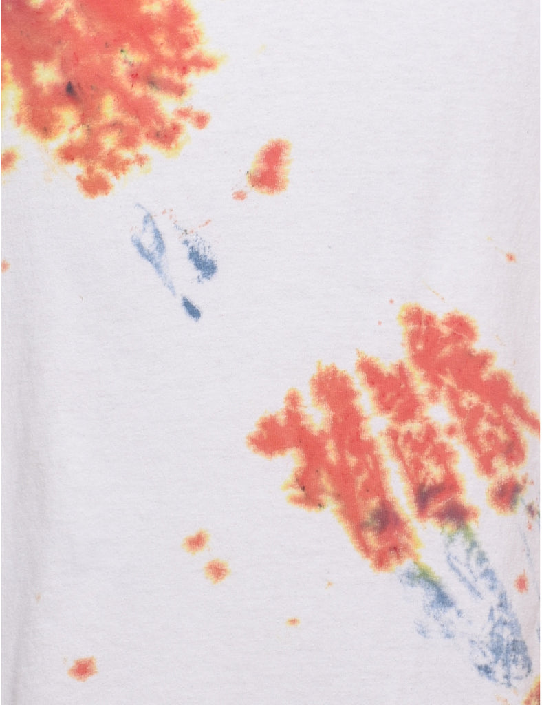 Tie Dye Design Casual Printed T-shirt - L