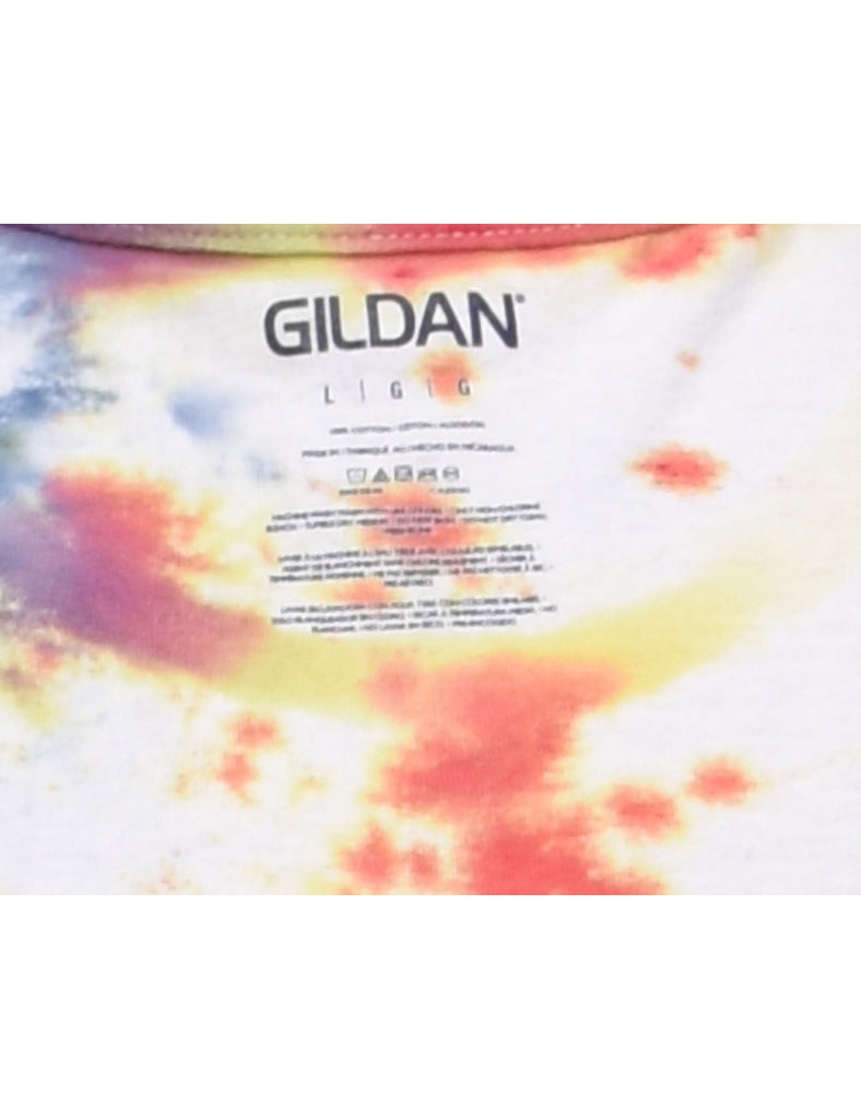 Tie Dye Design Casual Printed T-shirt - L