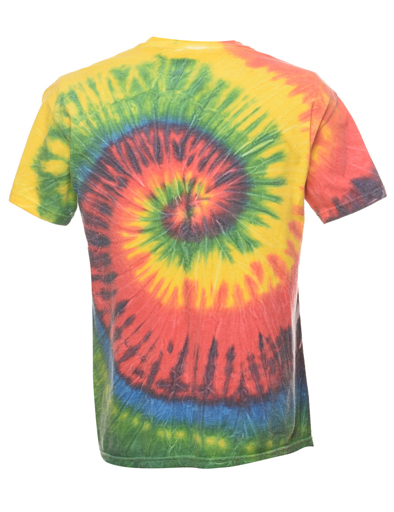 Tie Dye Design Great Smoky Mountains Printed T-shirt - M