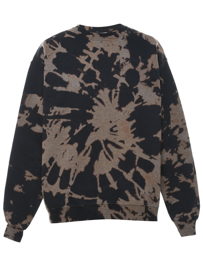 Tie-dye Design Grey & Black Sweatshirt - M