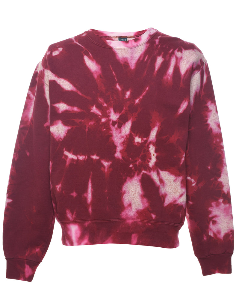 Tie-dye Design Maroon Sweatshirt - S