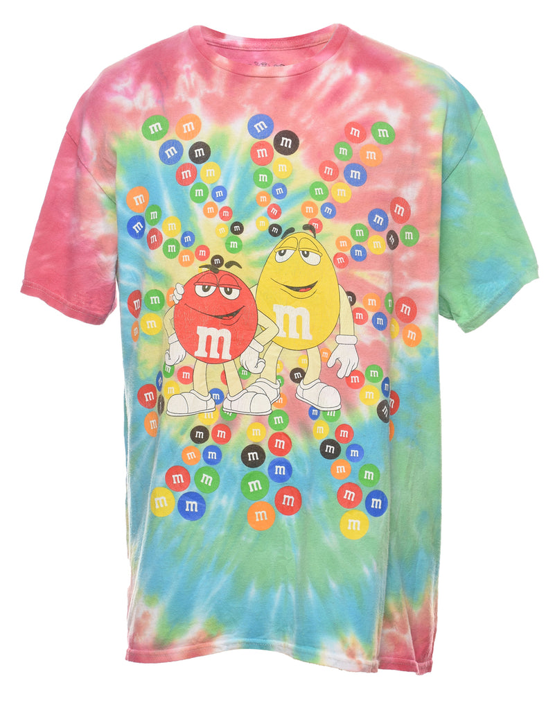 Tie Dye Design Multi-Colour M&M T-shirt - L