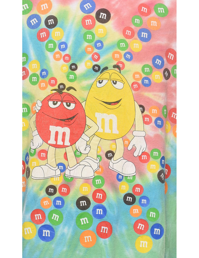 Tie Dye Design Multi-Colour M&M T-shirt - L