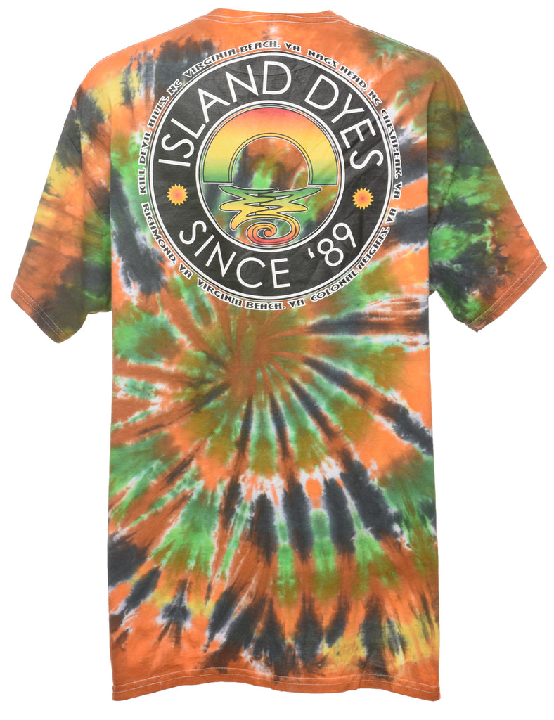 Tie Dye Design Multi-Colour Printed T-Shirt - XL