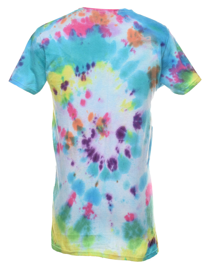 Tie Dye Design Multi-Colour Printed T-shirt - S