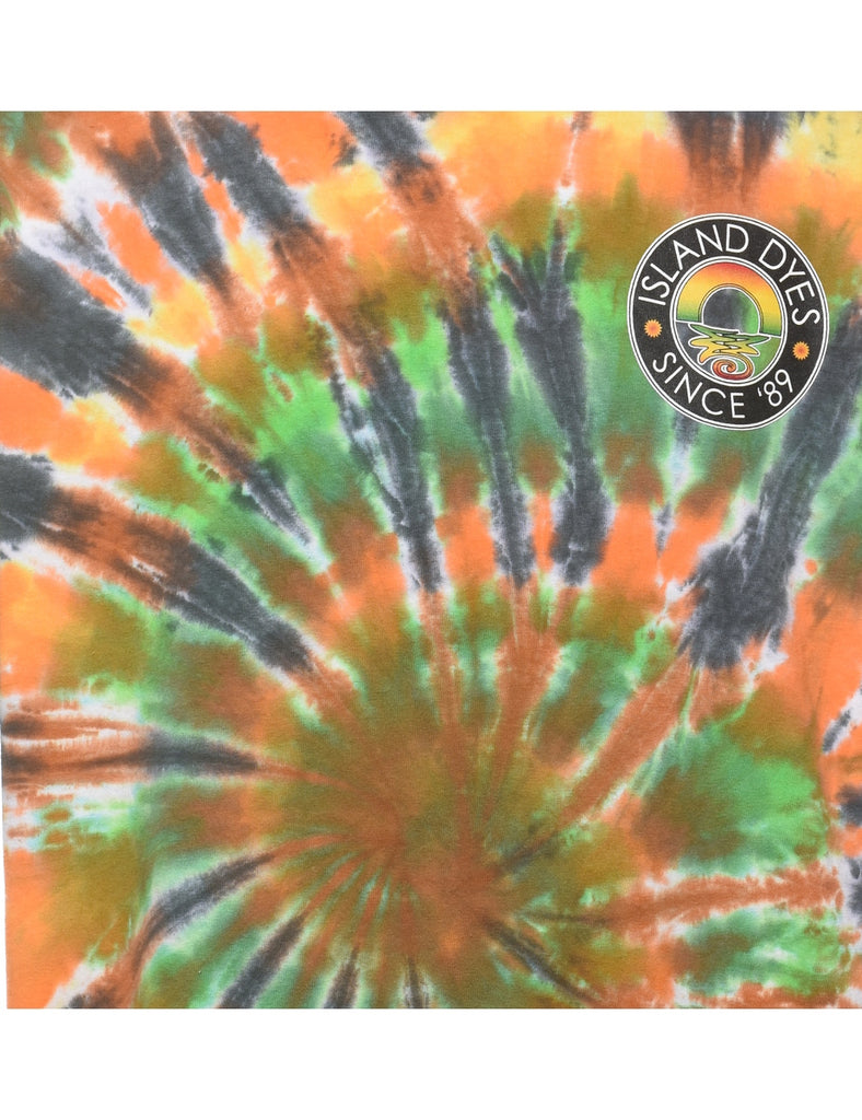 Tie Dye Design Multi-Colour Printed T-Shirt - XL