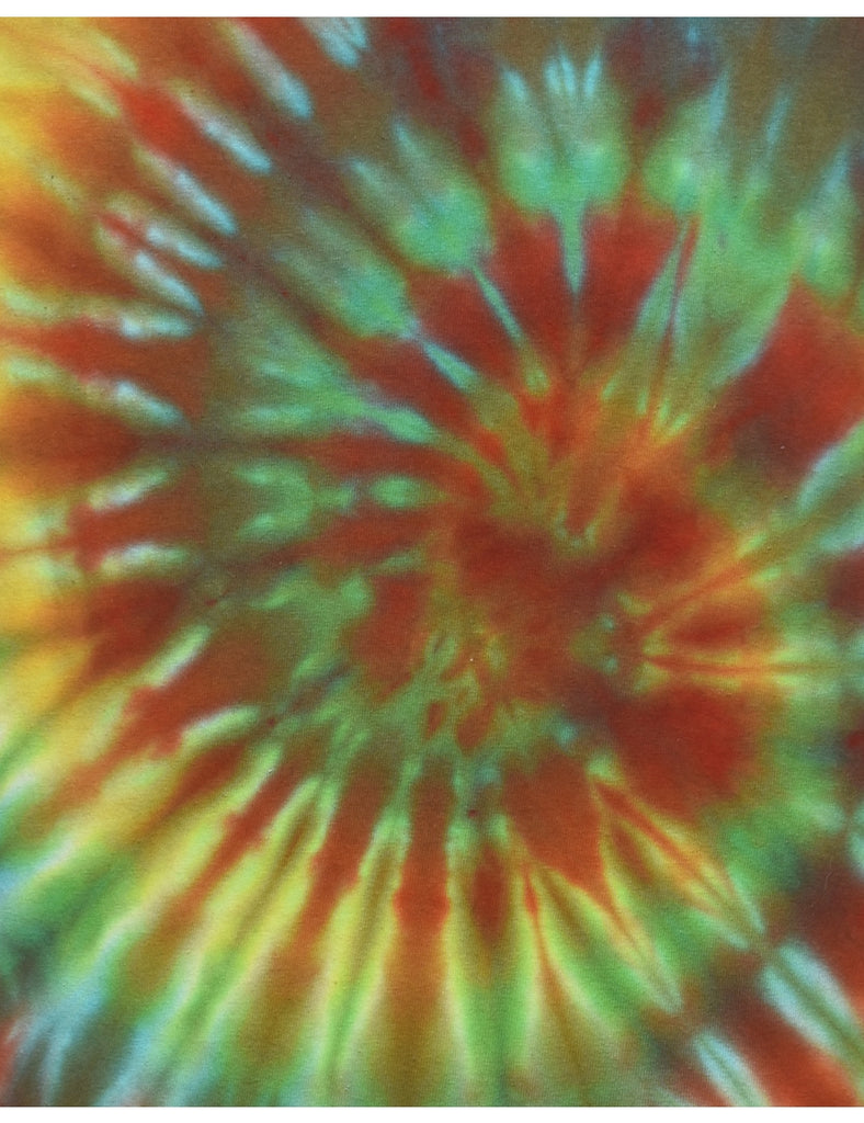 Tie Dye Design Multi-Colour Printed T-shirt - L