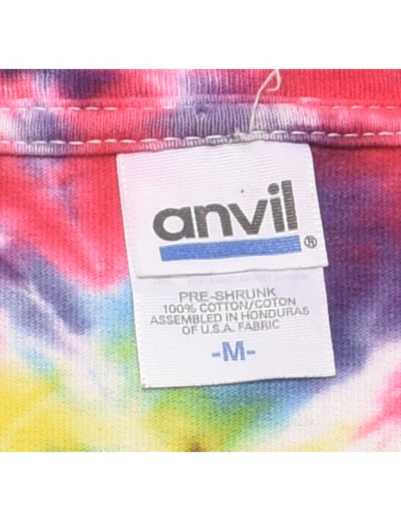 Tie Dye Design Multi-Colour Printed T-shirt - M