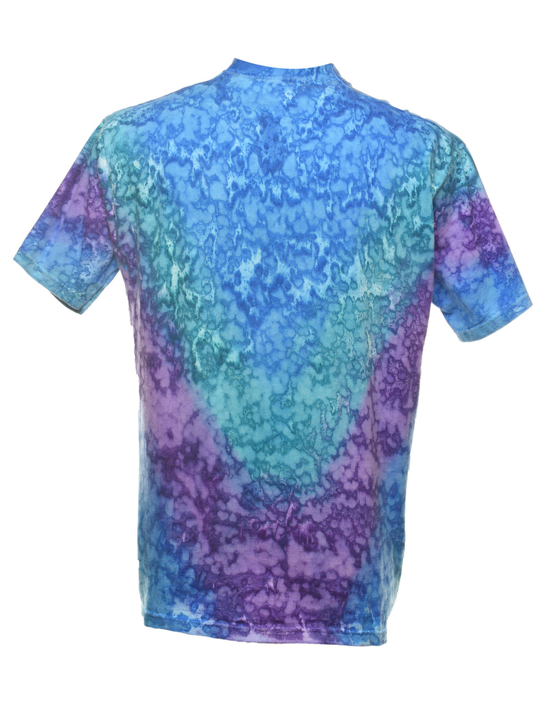 Tie Dye Design Purple & Blue Whale Design T-shirt - L