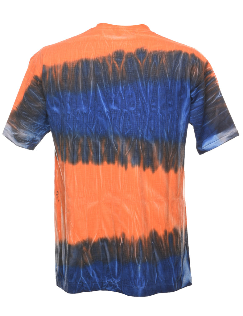 Tie Dye Florida Gators Printed Orange & Blue T-shirt - L