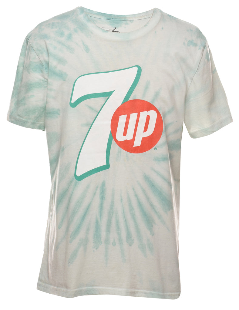 Tie Dye Light Green & Red 7Up Printed T-shirt - M