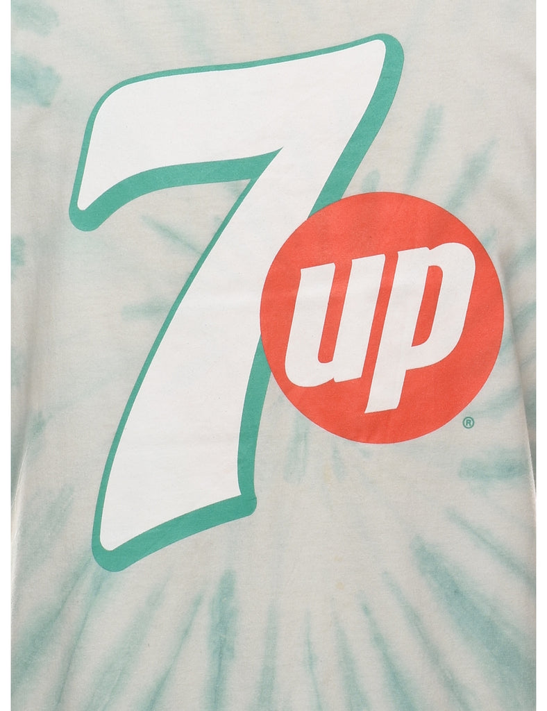 Tie Dye Light Green & Red 7Up Printed T-shirt - M