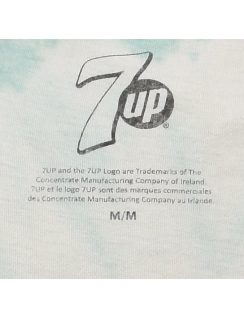 Tie Dye Light Green & Red 7Up Printed T-shirt - M