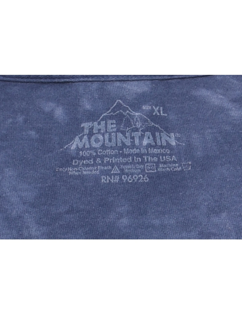 Tie Dye Navy & Red The Mountain Eagle Animal T-shirt - XL