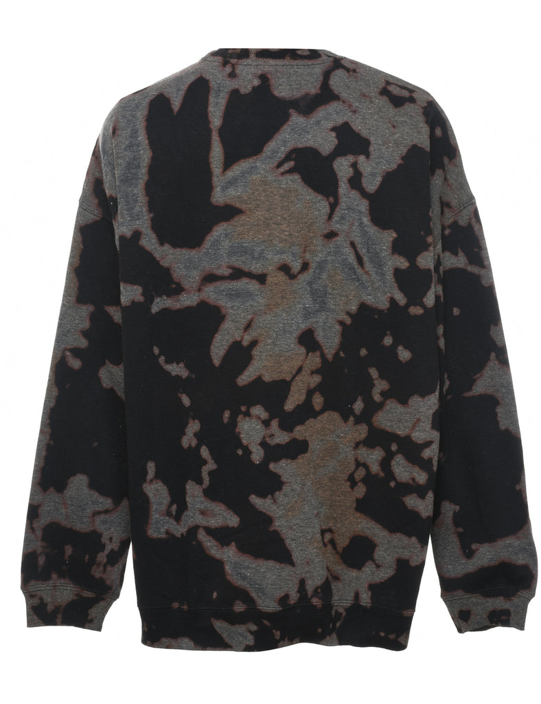 Tie-dye Printed Black & Grey Sweatshirt - M