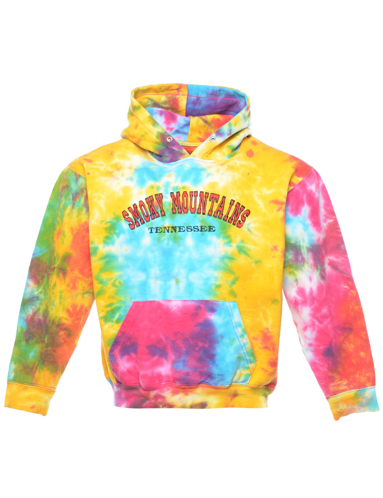 Tie-dye Smoky Mountains Embroidered Sweatshirt - S