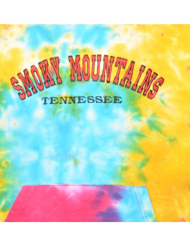 Tie-dye Smoky Mountains Embroidered Sweatshirt - S