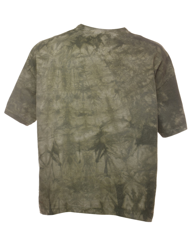 Tie Dye The Mountain Green Angel Printed T-shirt - L