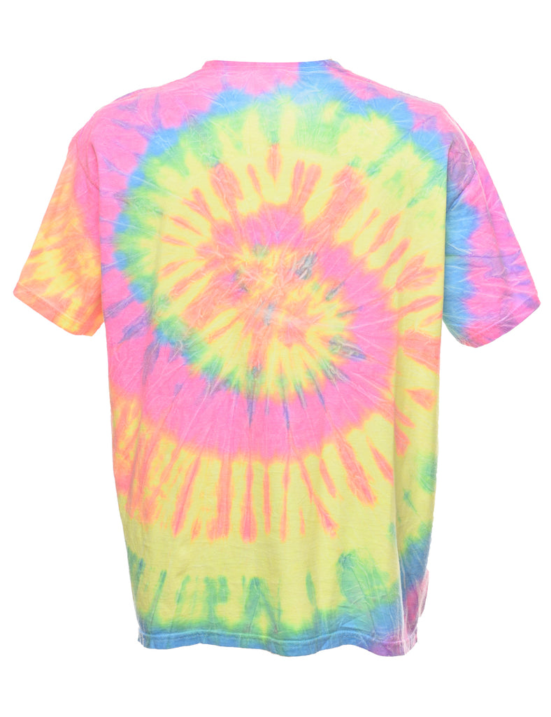 Tie Dyed Be Kind Multi-Colour Printed T-shirt - XL